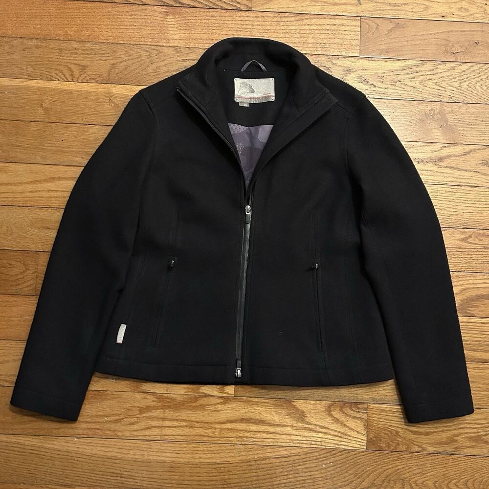 Icebreaker Coastal 100% Merino Wool 2 Way Full Zip Black Jacket Women’s Medium